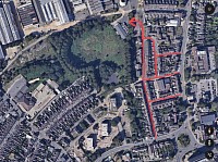 Streets  in red would become access roads off Newbold Road and Oliver Street.